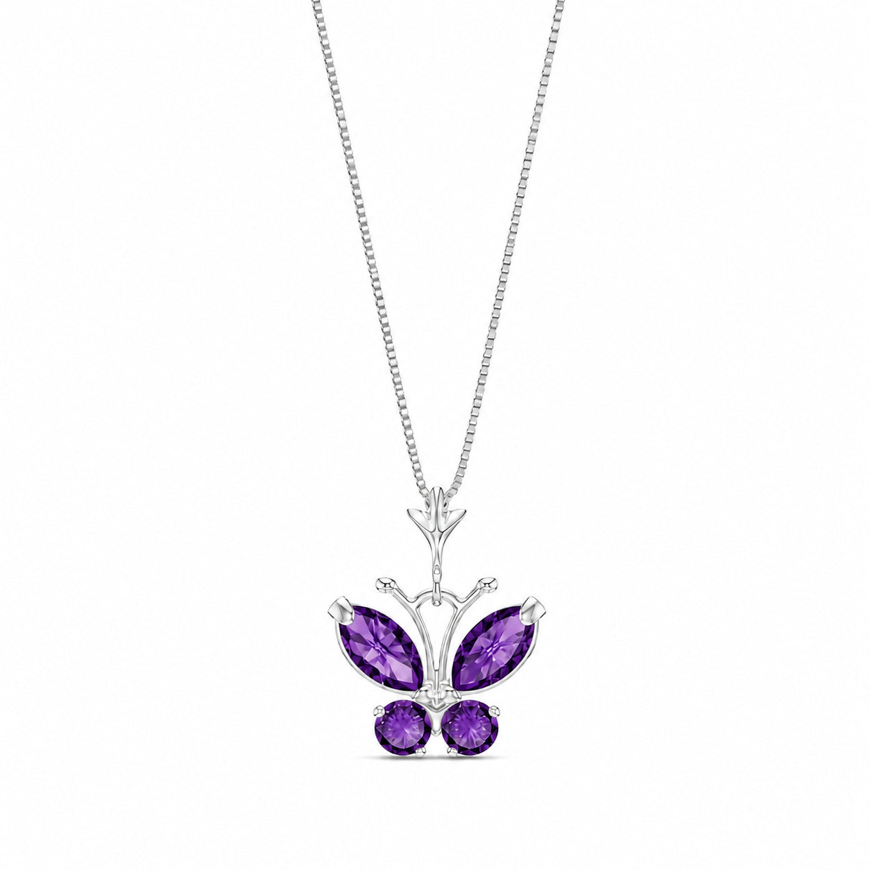 White Gold Eternal Necklace Amethyst 10K — Miranda