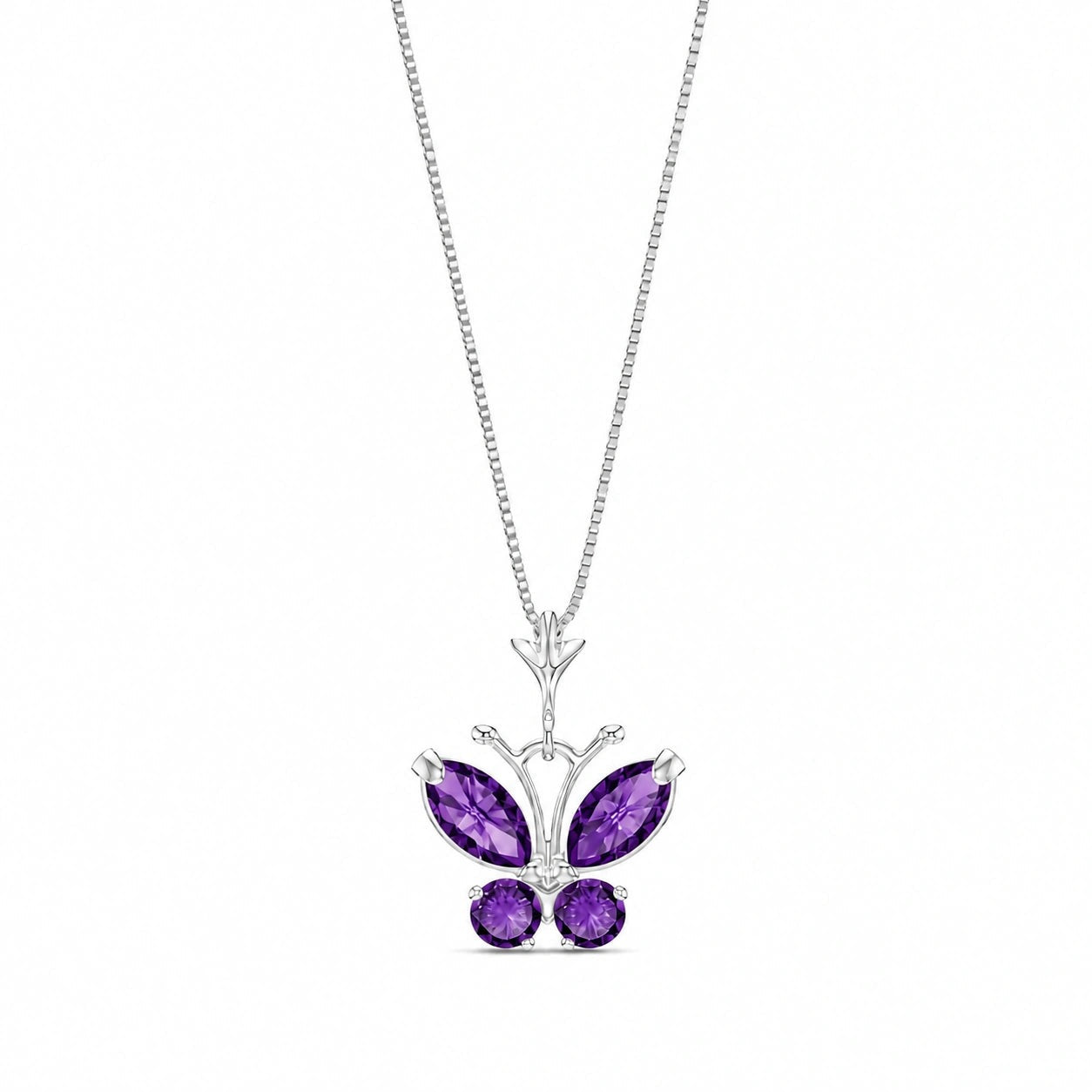 White Gold Eternal Necklace Amethyst 10K — Miranda