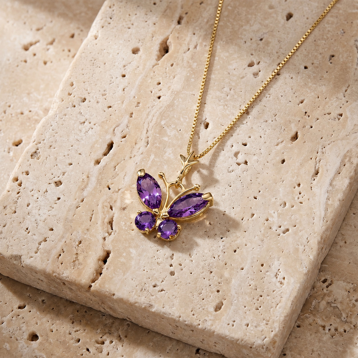 Yellow Gold Eternal Necklace Amethyst 10K — Miranda