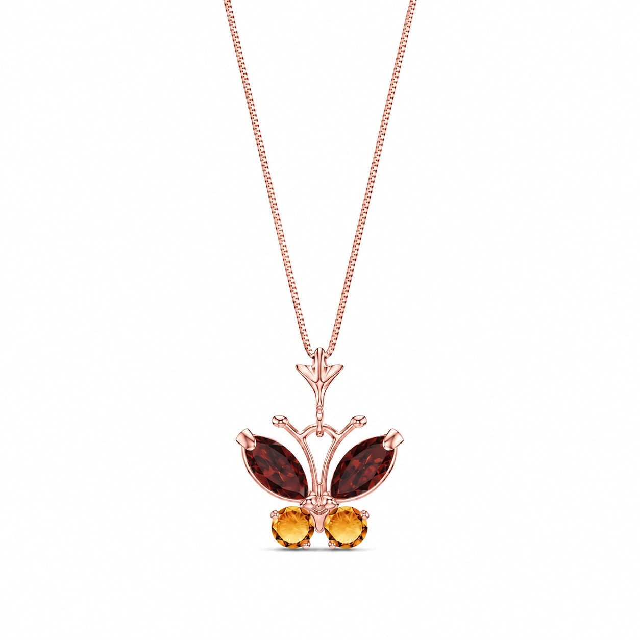 Rose Gold Eternal Necklace Aquamarine 10K — Miranda