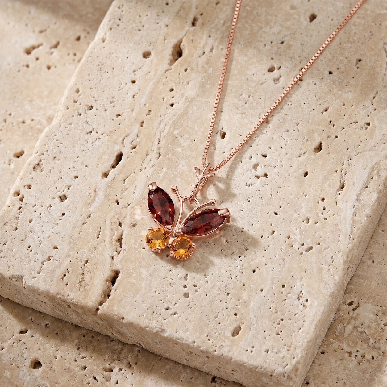 Rose Gold Eternal Necklace Aquamarine 10K — Miranda