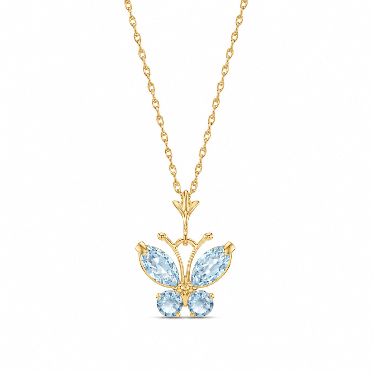 Yellow Gold Eternal Necklace Aquamarine 10K — Miranda