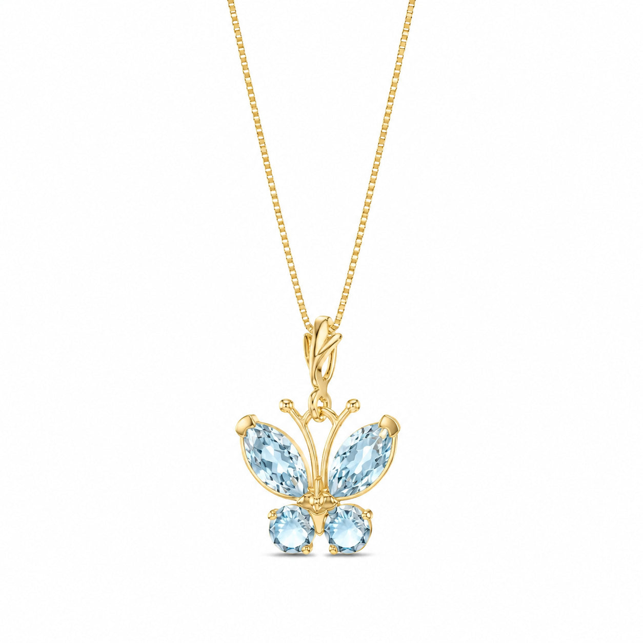 Yellow Gold Eternal Necklace Aquamarine 10K — Miranda