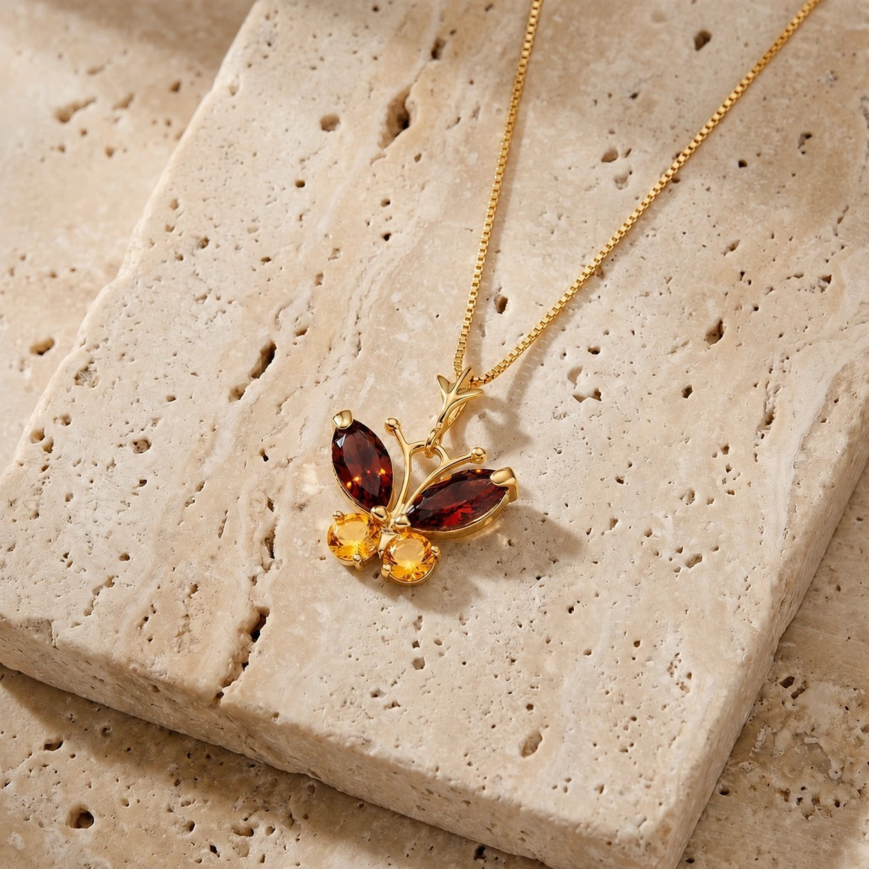 Yellow Gold Eternal Necklace Aquamarine 10K — Miranda