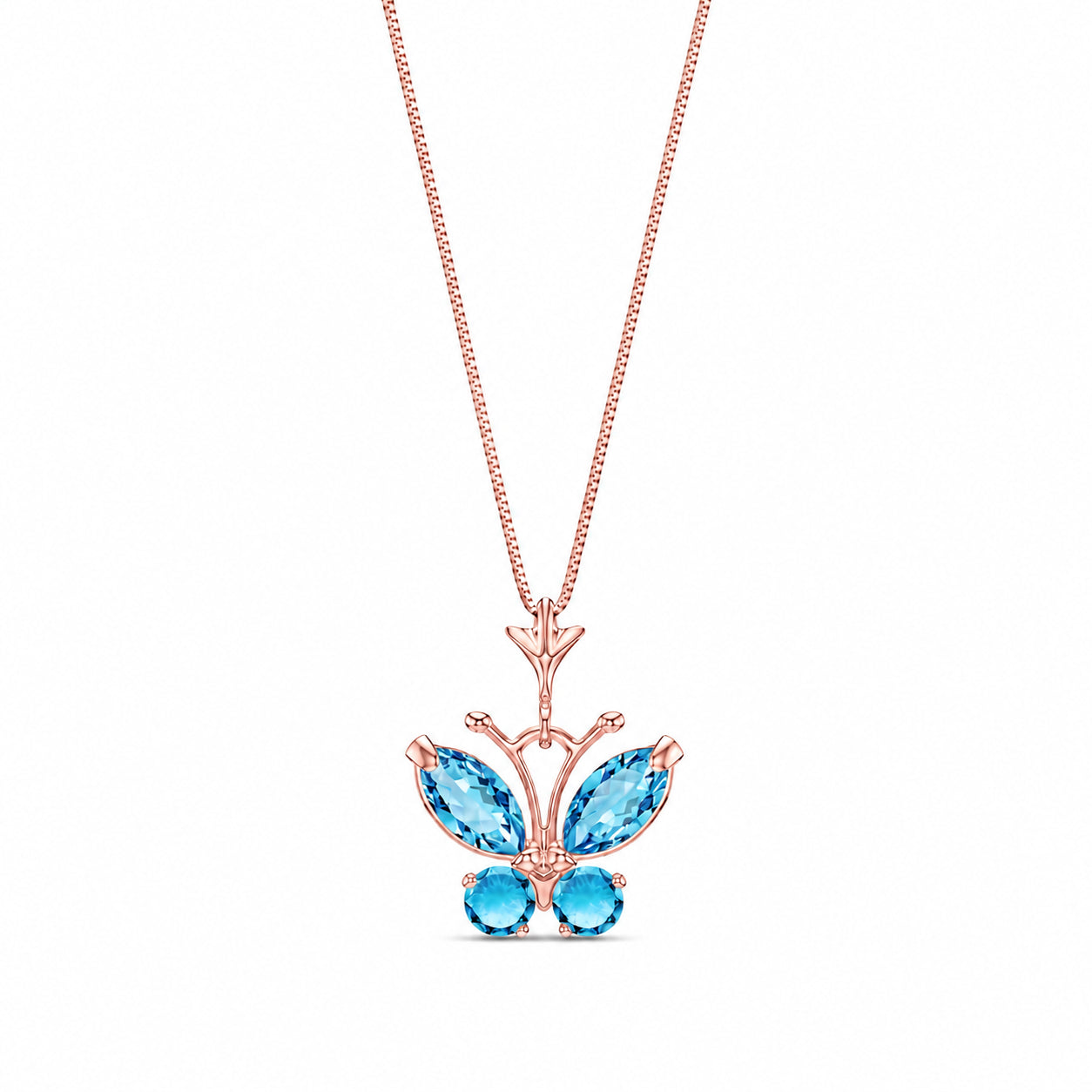 Rose Gold Eternal Necklace Blue Topaz 10K — Miranda