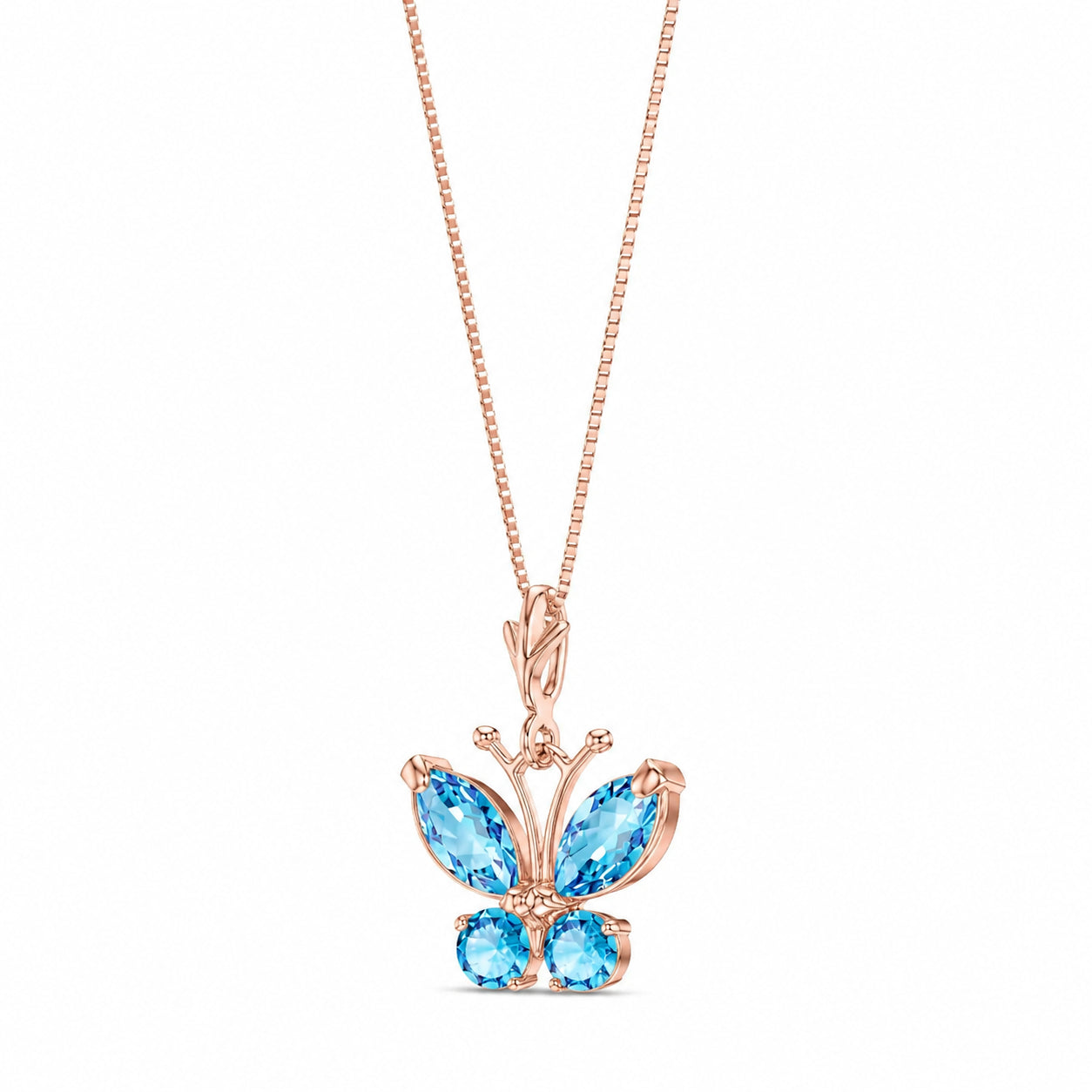 Rose Gold Eternal Necklace Blue Topaz 10K — Miranda