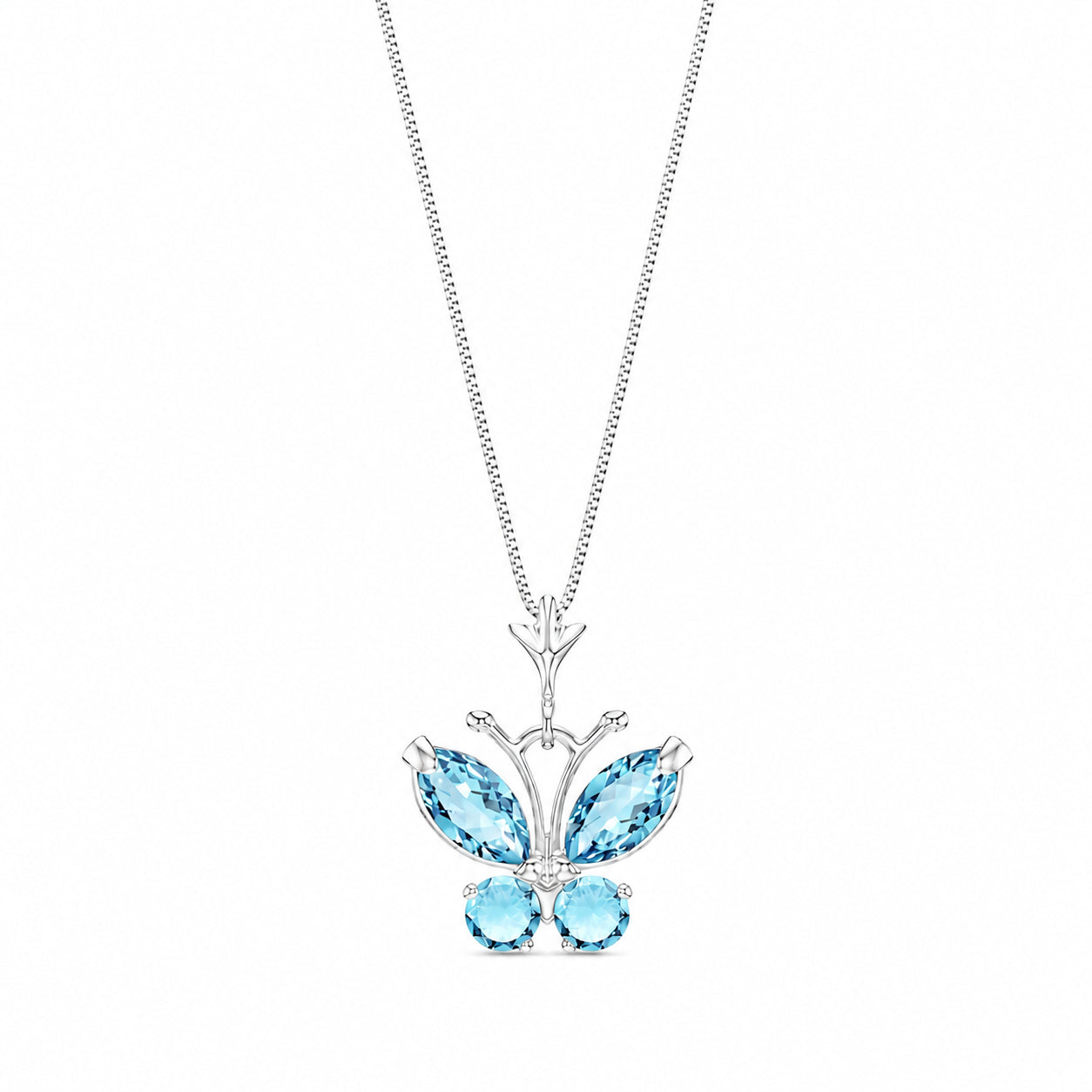 White Gold Eternal Necklace Blue Topaz 10K — Miranda