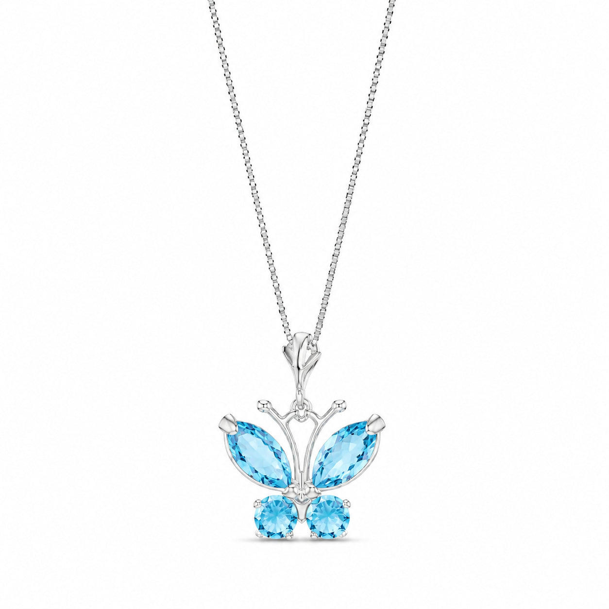 White Gold Eternal Necklace Blue Topaz 10K — Miranda
