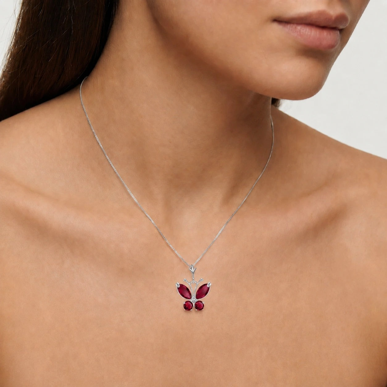 White Gold Eternal Necklace Blue Topaz 10K — Miranda