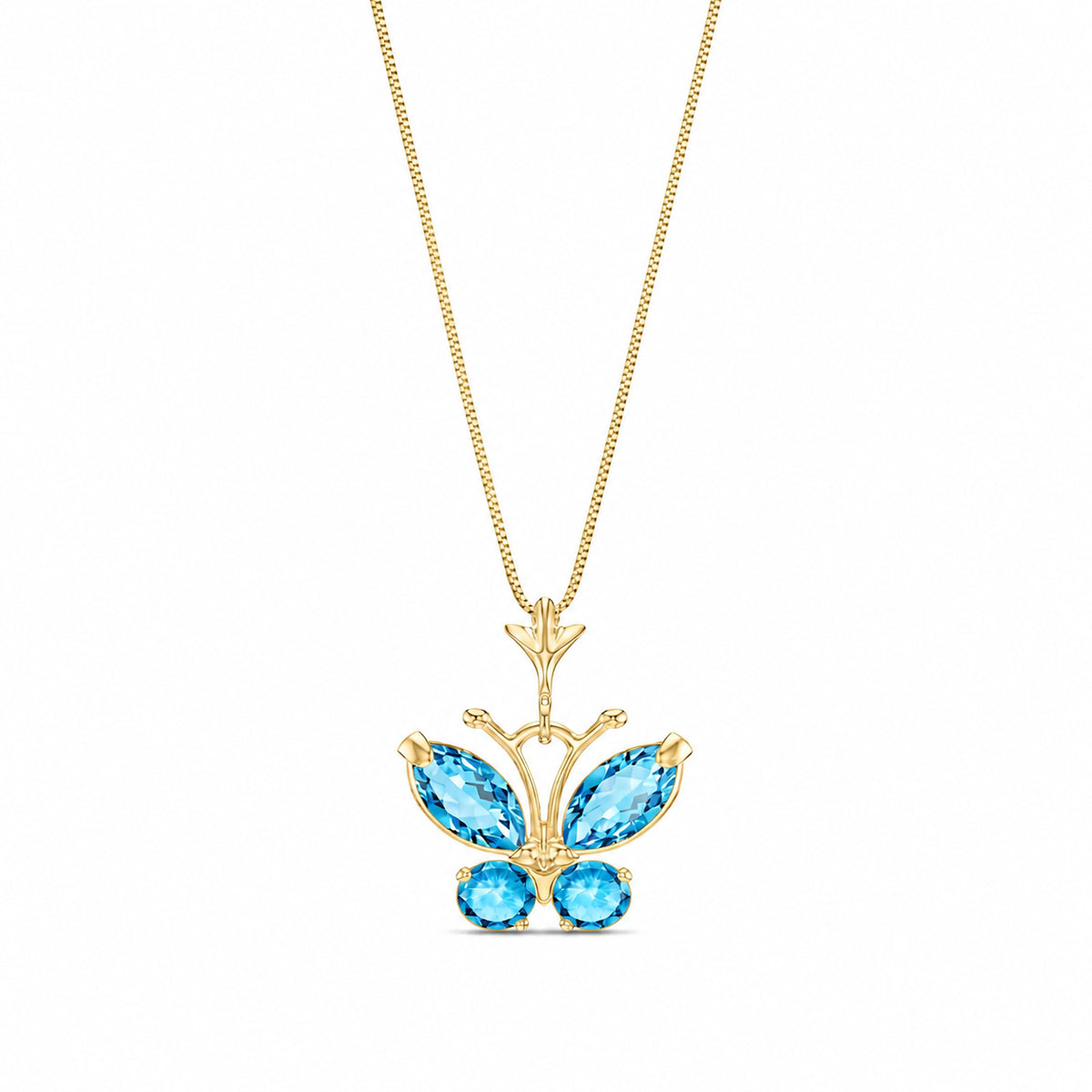 Yellow Gold Eternal Necklace Blue Topaz 10K — Miranda
