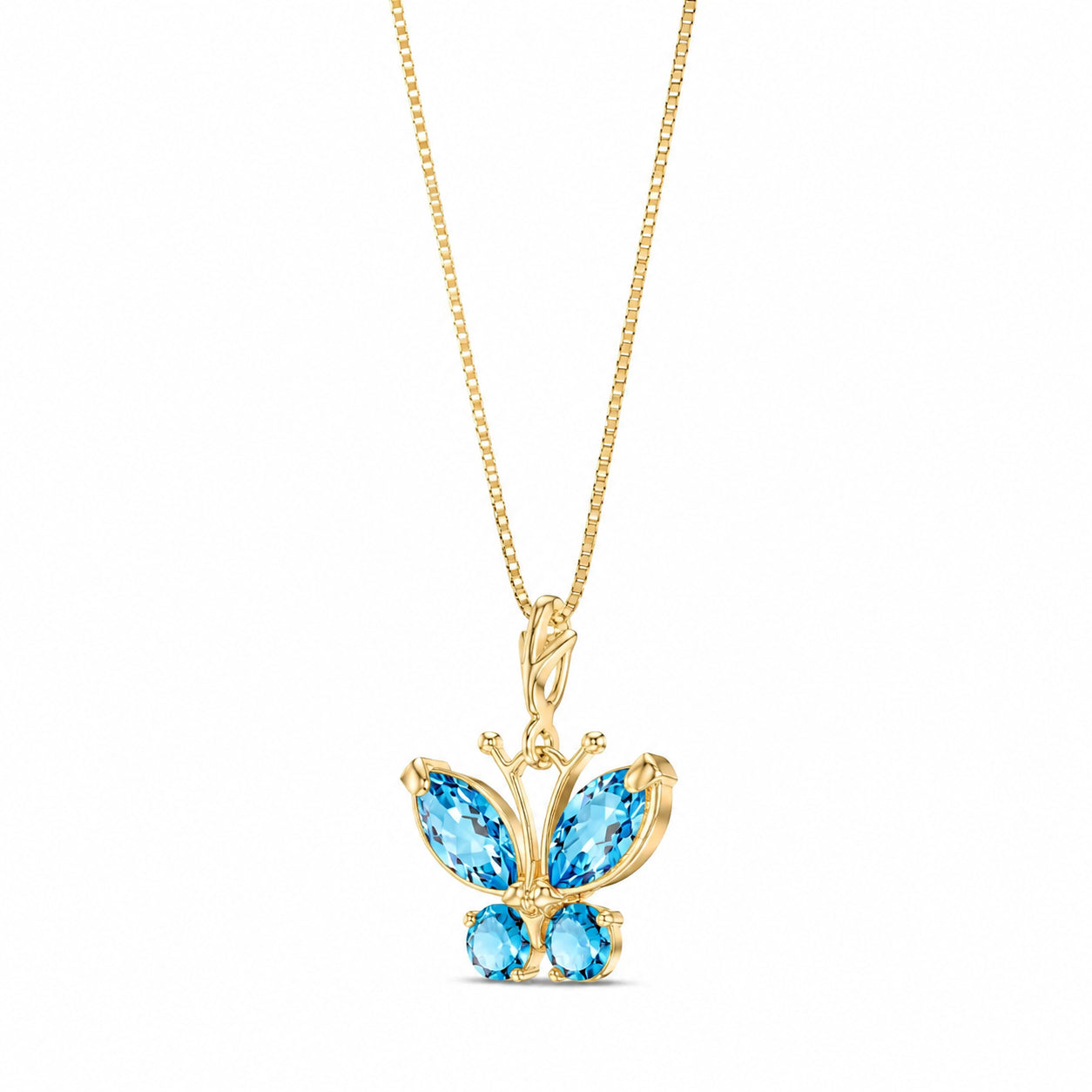 Yellow Gold Eternal Necklace Blue Topaz 10K — Miranda