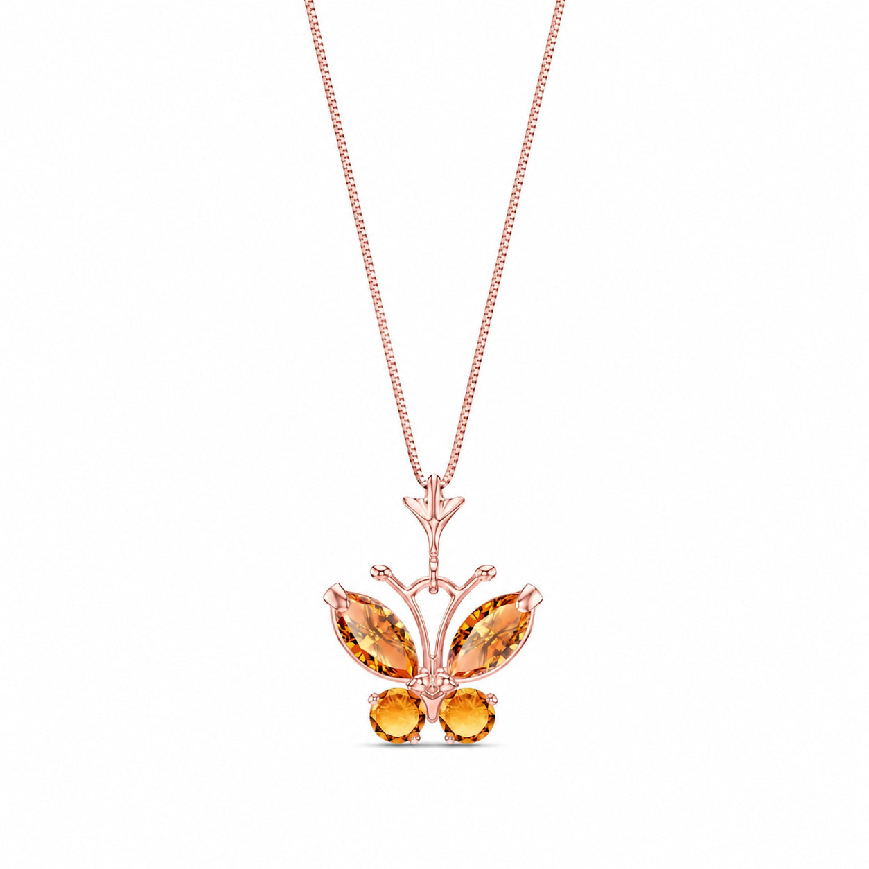 Rose Gold Eternal Necklace Citrine 10K — Miranda