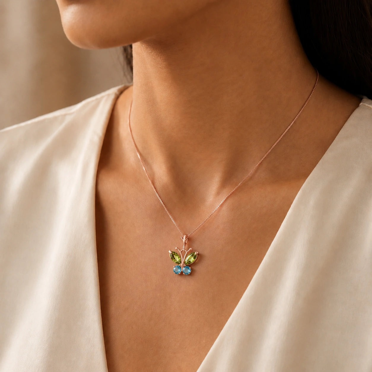 Rose Gold Eternal Necklace Citrine 10K — Miranda