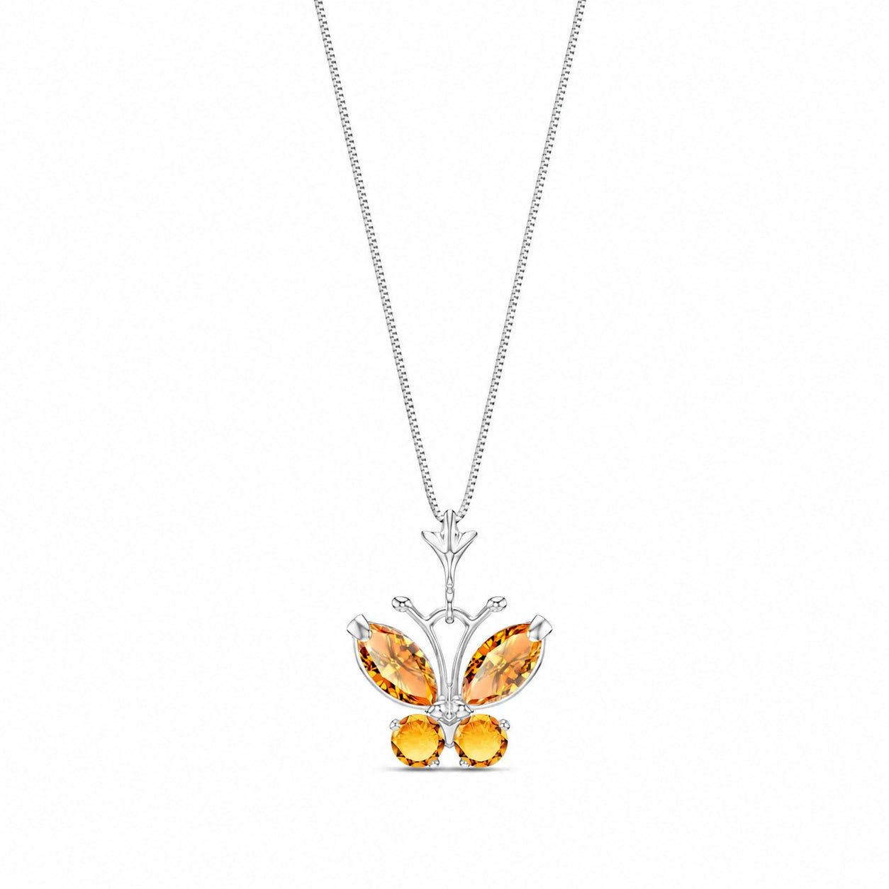White Gold Eternal Necklace Citrine 10K — Miranda