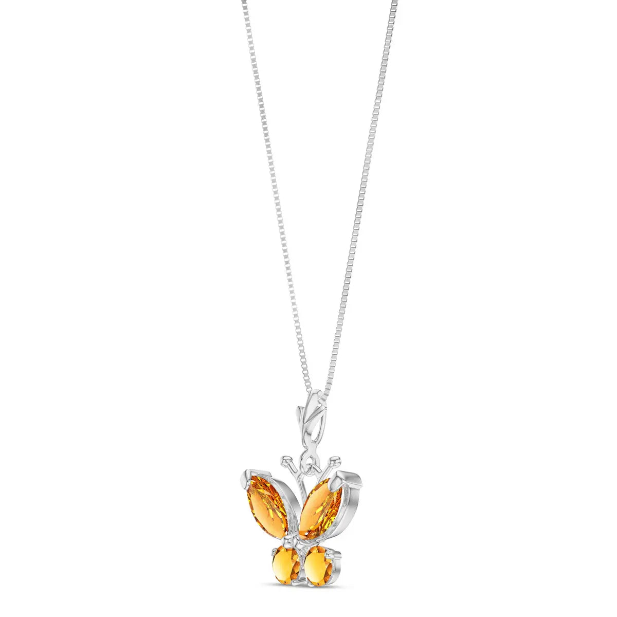 White Gold Eternal Necklace Citrine 10K — Miranda