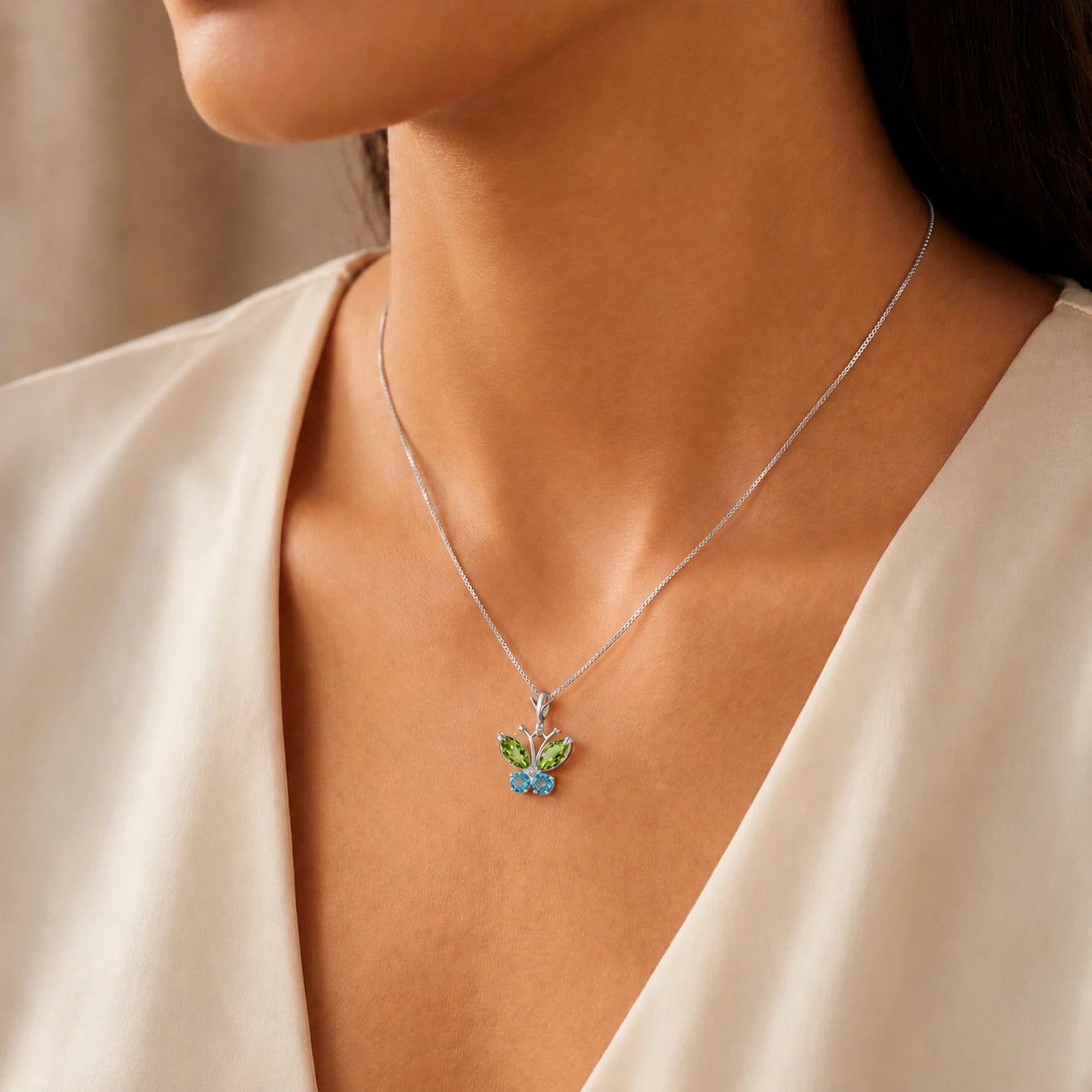 White Gold Eternal Necklace Citrine 10K — Miranda