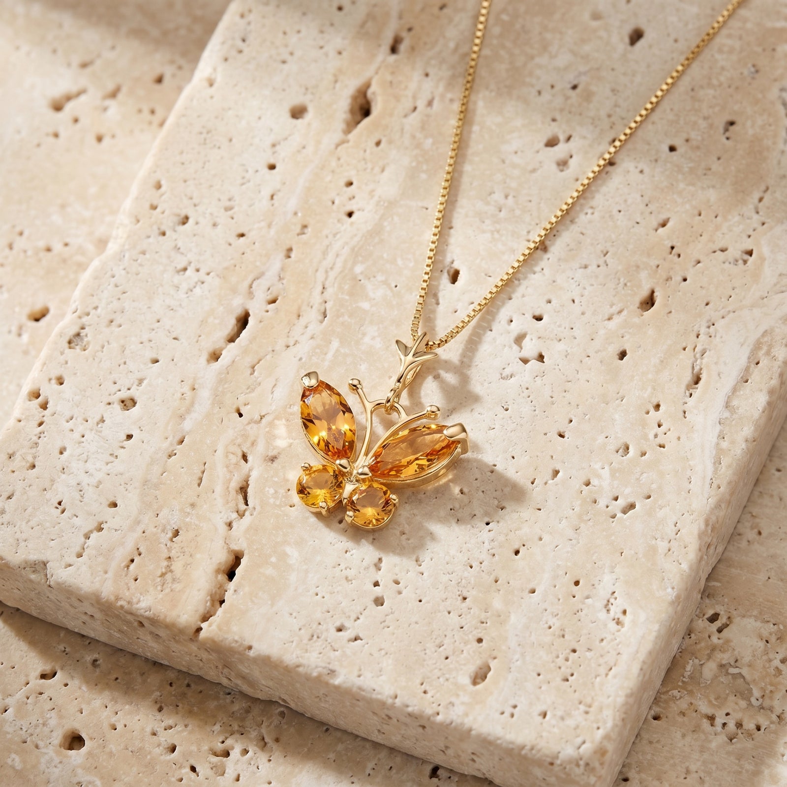 Yellow Gold Eternal Necklace Citrine 10K — Miranda