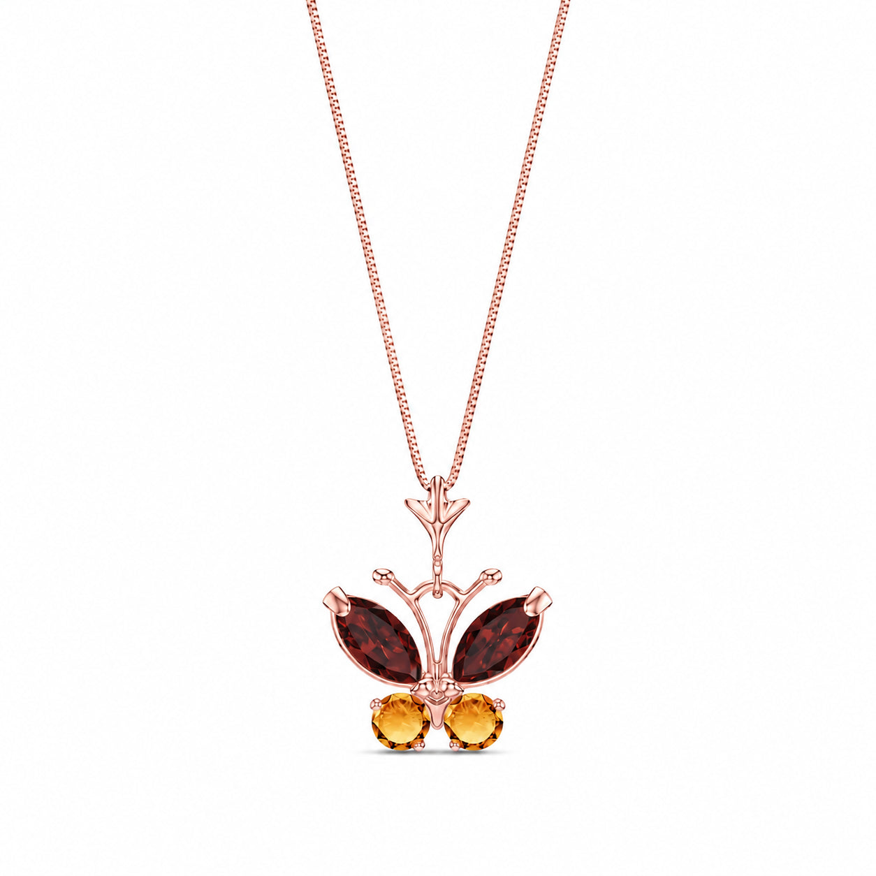 Rose Gold Eternal Necklace Garnet 10K — Miranda