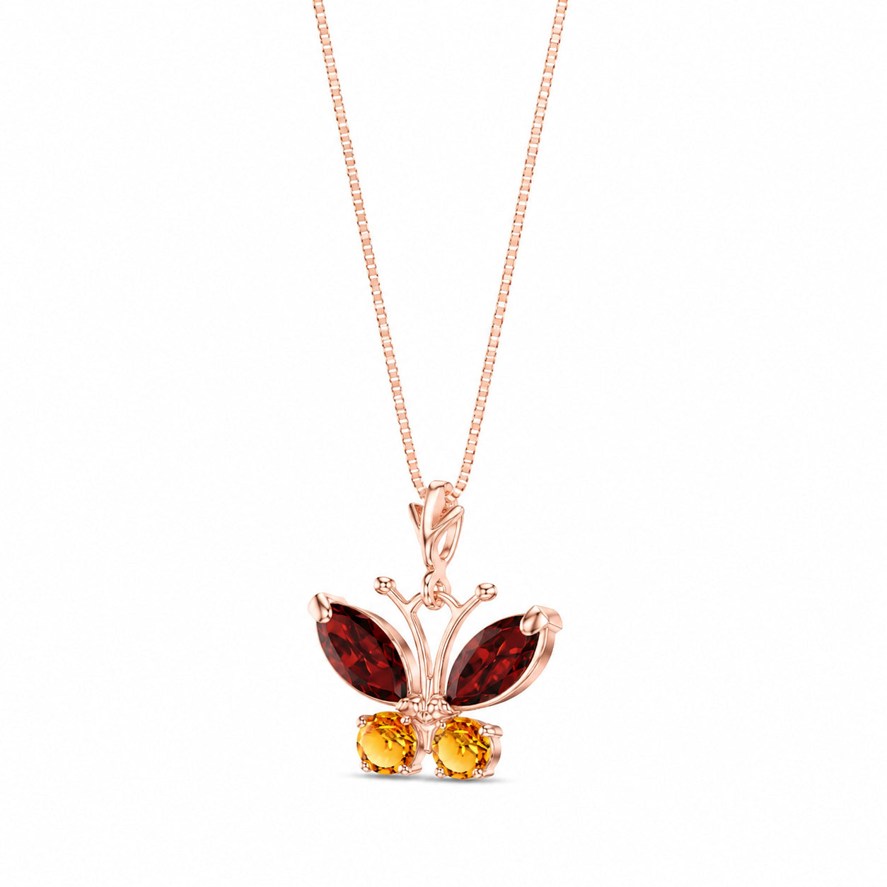 Rose Gold Eternal Necklace Garnet 10K — Miranda