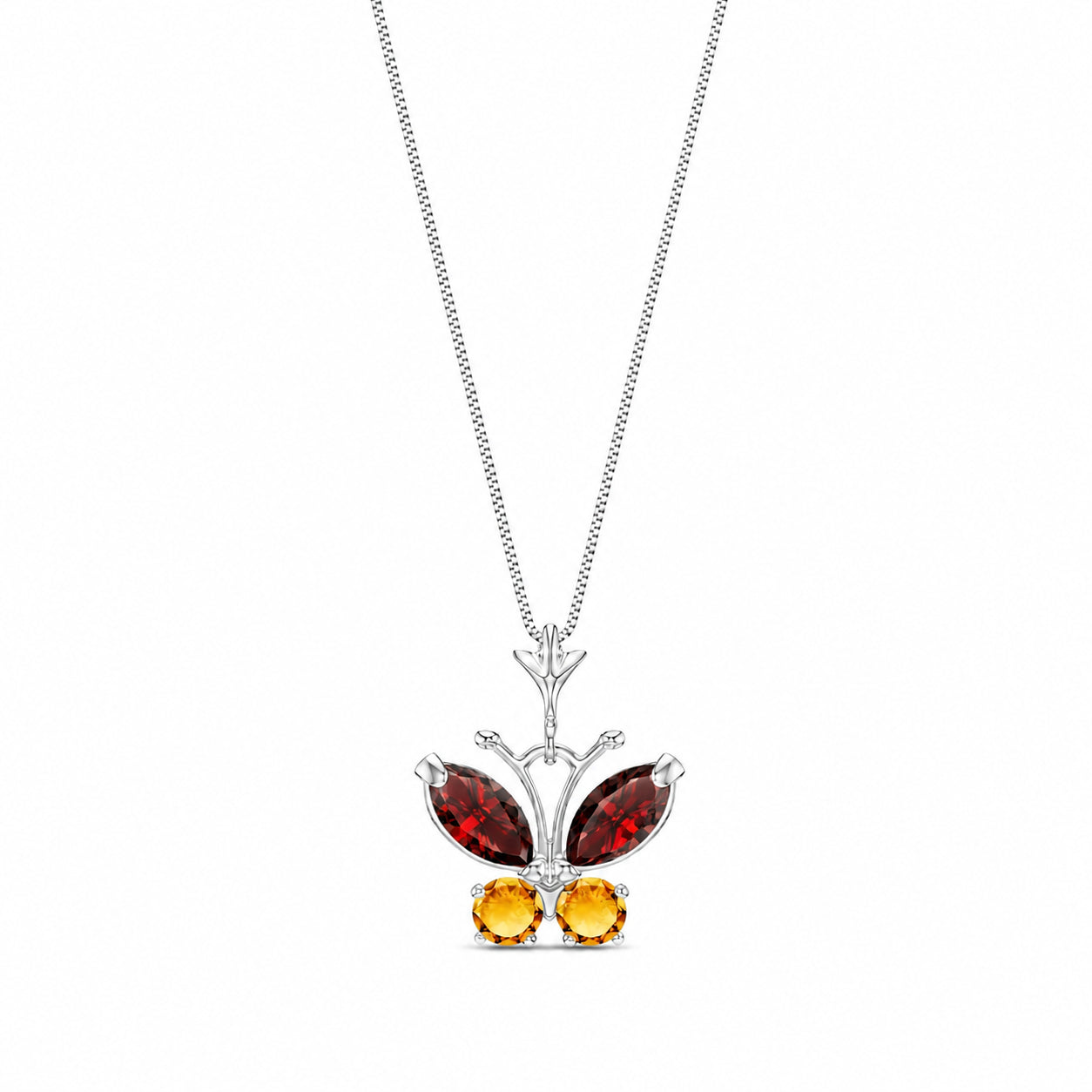 White Gold Eternal Necklace Garnet 10K — Miranda