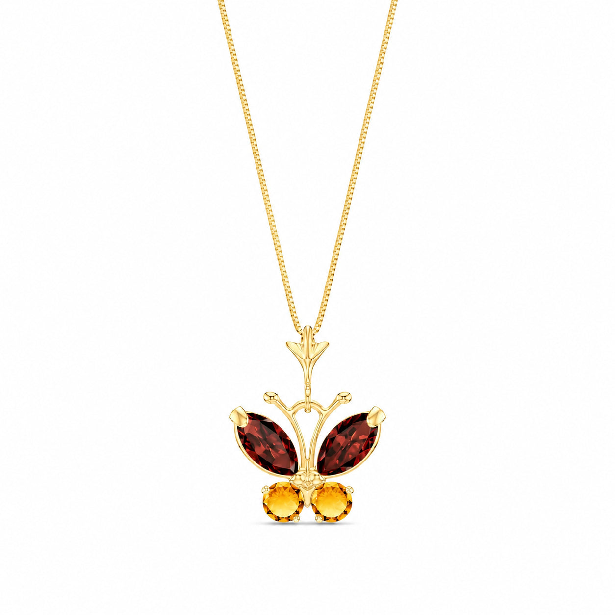 Yellow Gold Eternal Necklace Garnet 10K — Miranda