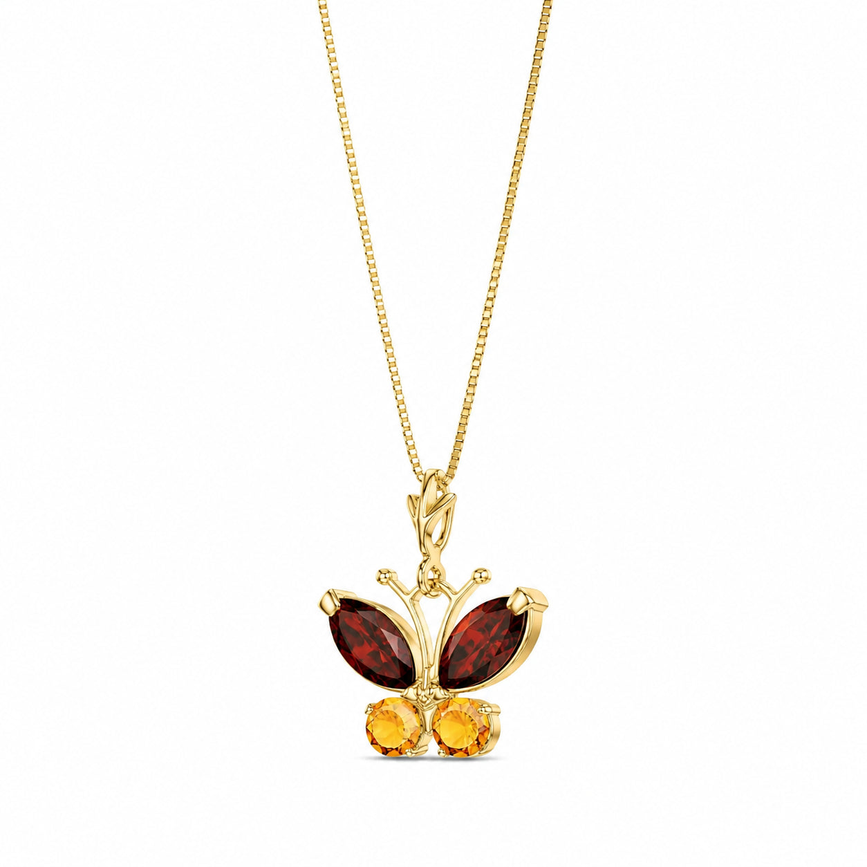 Yellow Gold Eternal Necklace Garnet 10K — Miranda