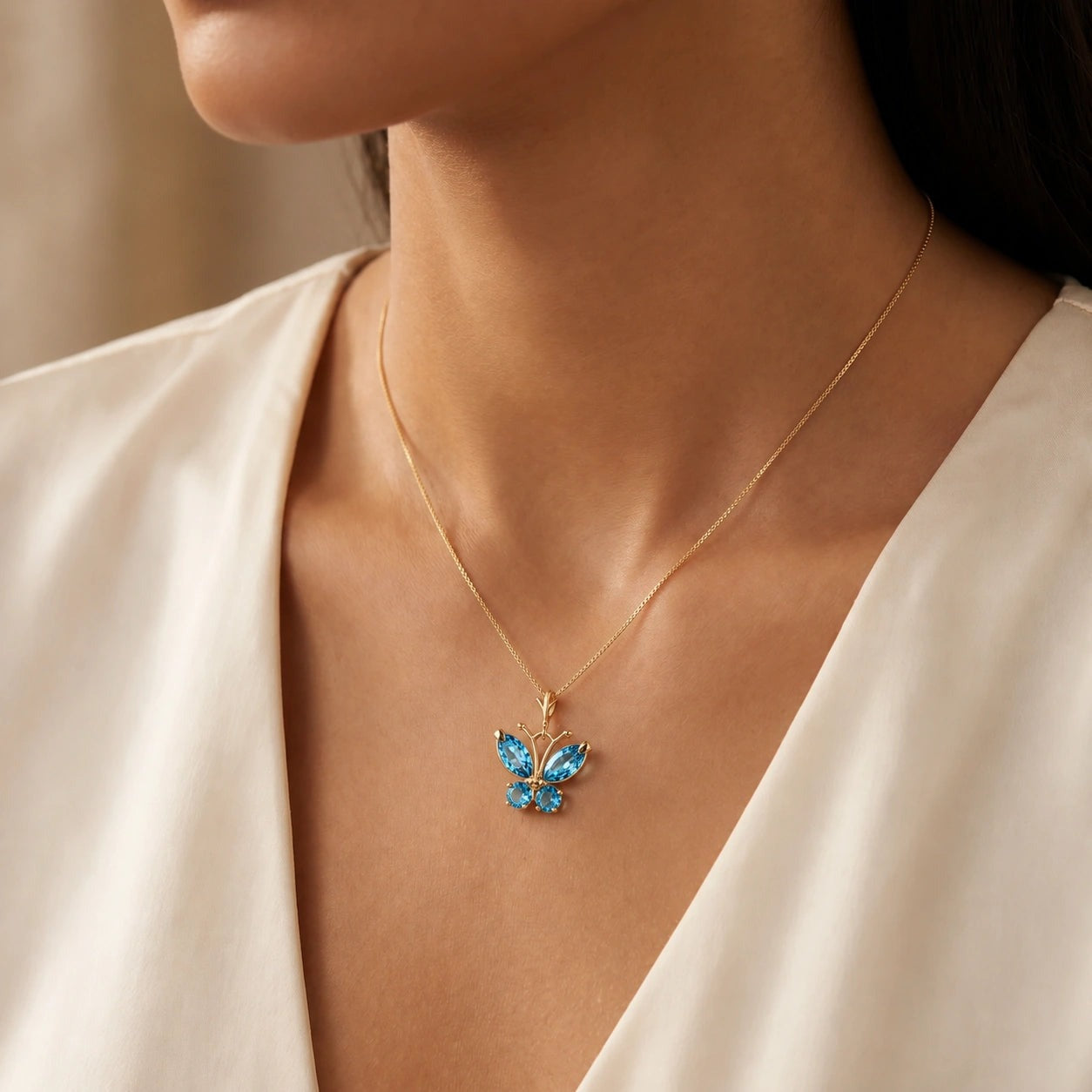 Yellow Gold Eternal Necklace Garnet 10K — Miranda