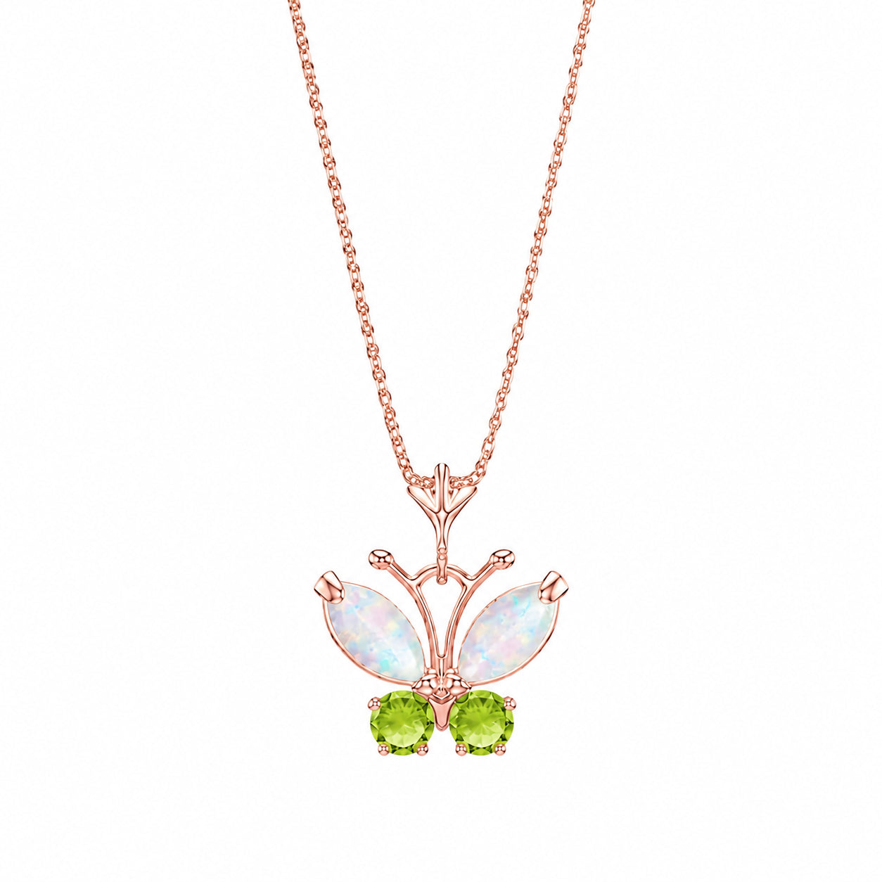 Rose Gold Eternal Necklace Opal 10K — Miranda