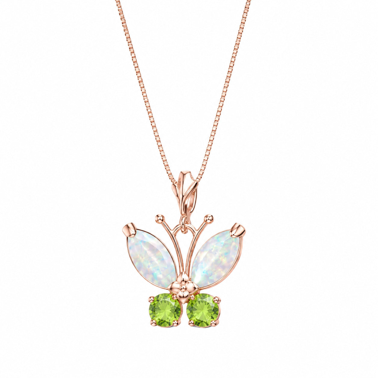 Rose Gold Eternal Necklace Opal 10K — Miranda