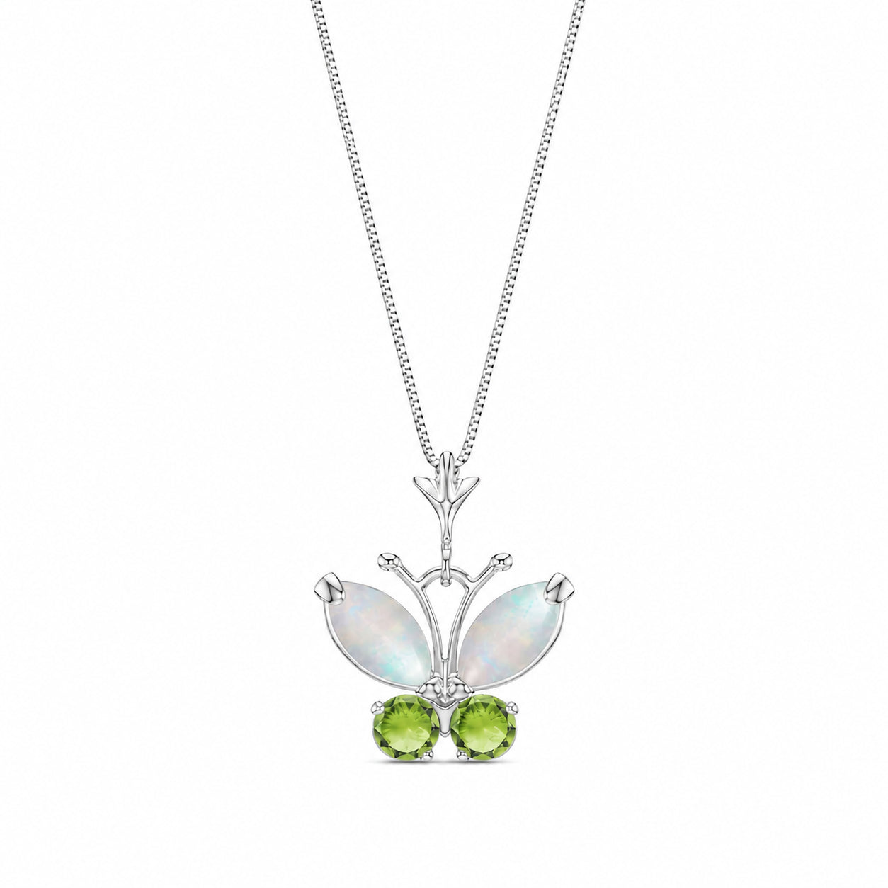 White Gold Eternal Necklace Opal 10K — Miranda