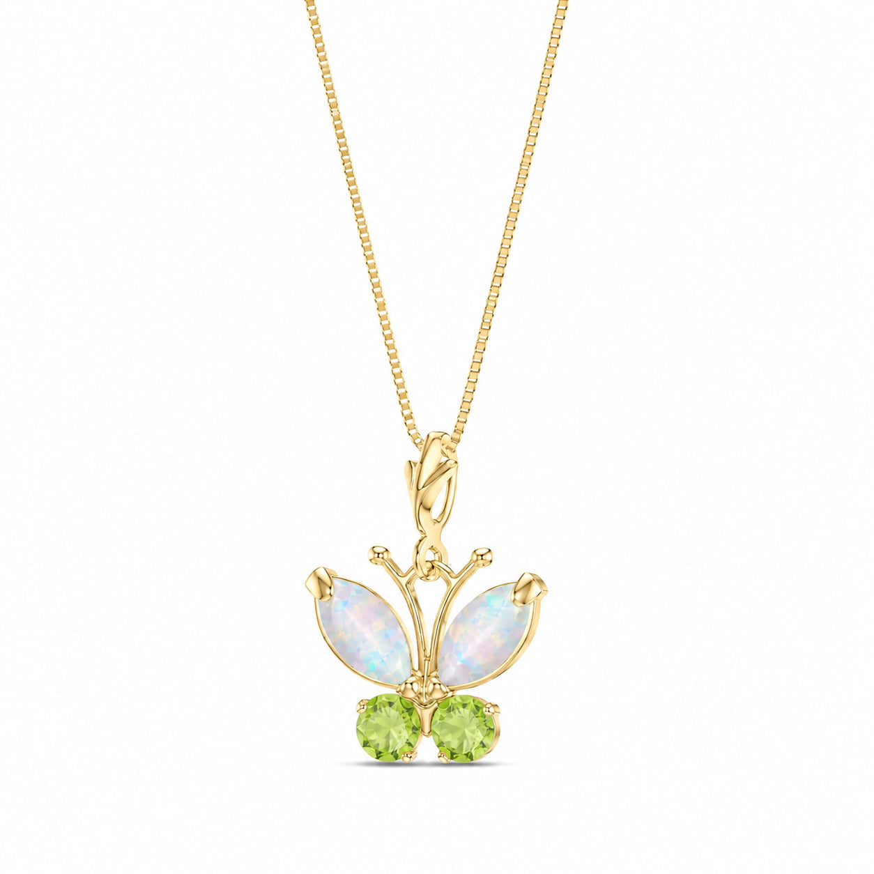 Yellow Gold Eternal Necklace Opal 10K — Miranda