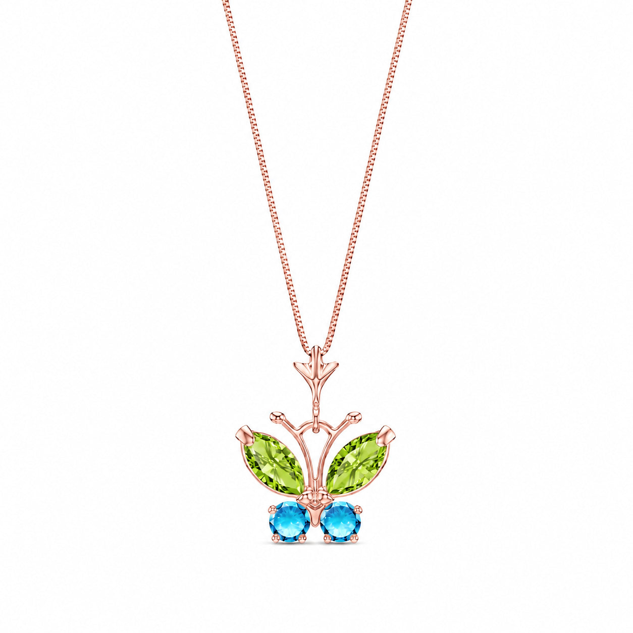Rose Gold Eternal Necklace Peridot 10K — Miranda