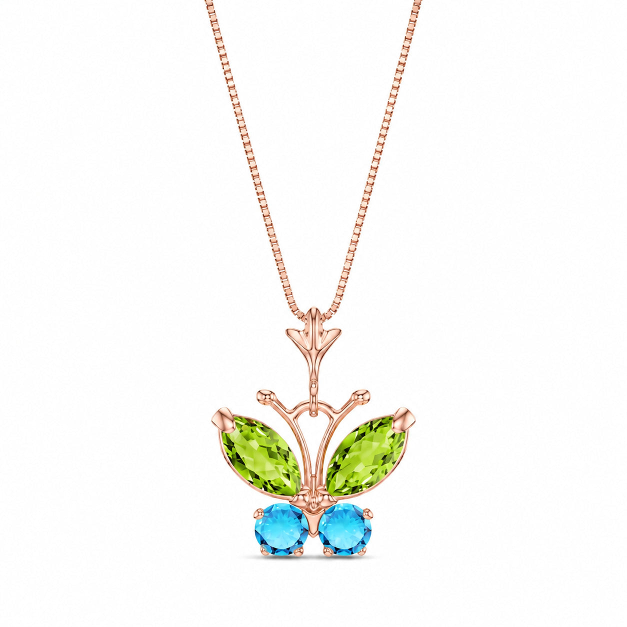 Rose Gold Eternal Necklace Peridot 10K — Miranda