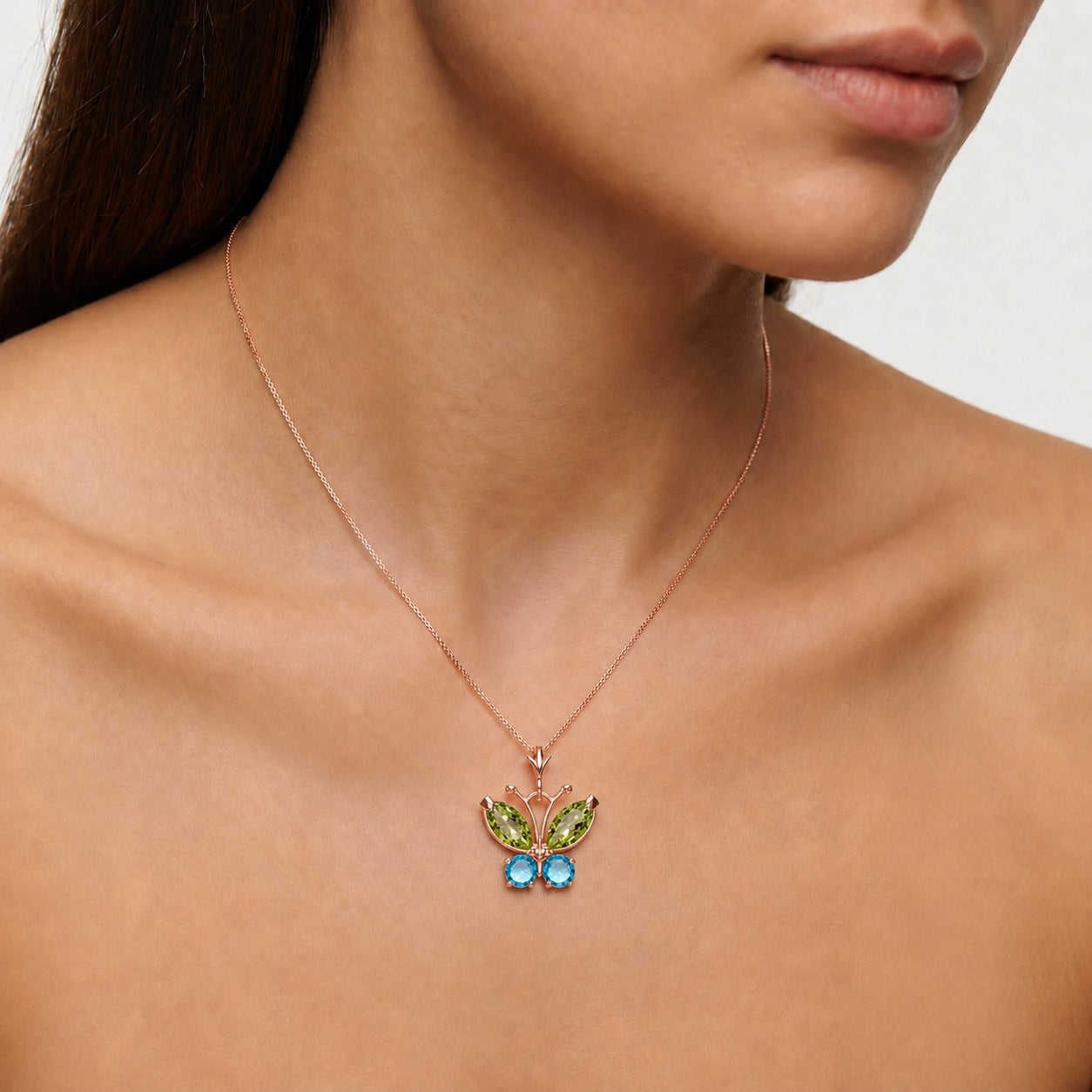 Rose Gold Eternal Necklace Peridot 10K — Miranda