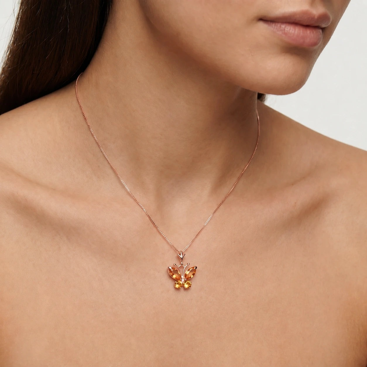 Rose Gold Eternal Necklace Peridot 10K — Miranda