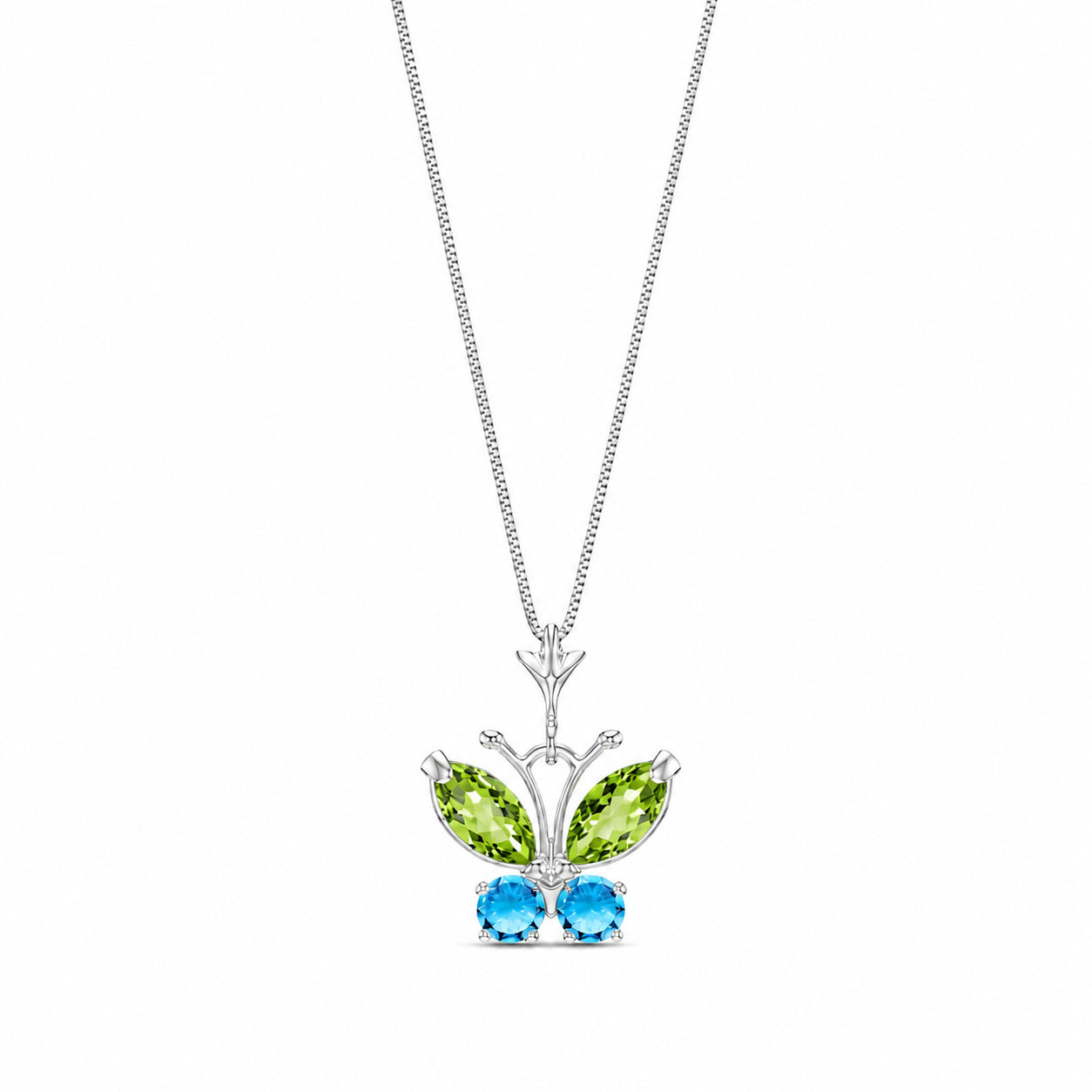 White Gold Eternal Necklace Peridot 10K — Miranda