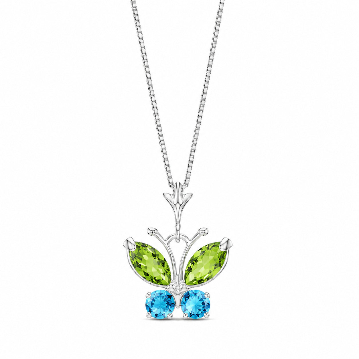 White Gold Eternal Necklace Peridot 10K — Miranda