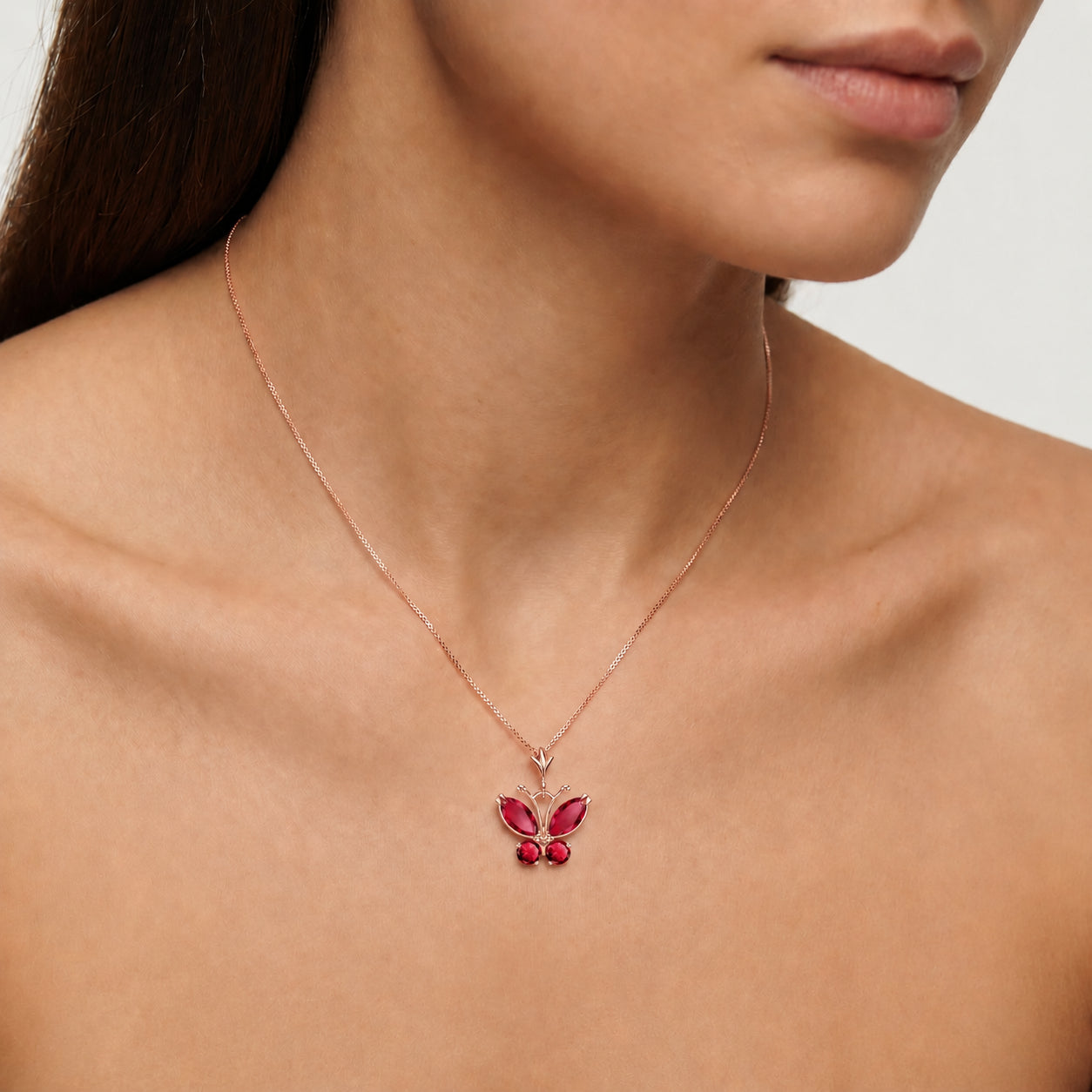 Rose Gold Eternal Necklace Ruby 10K — Miranda