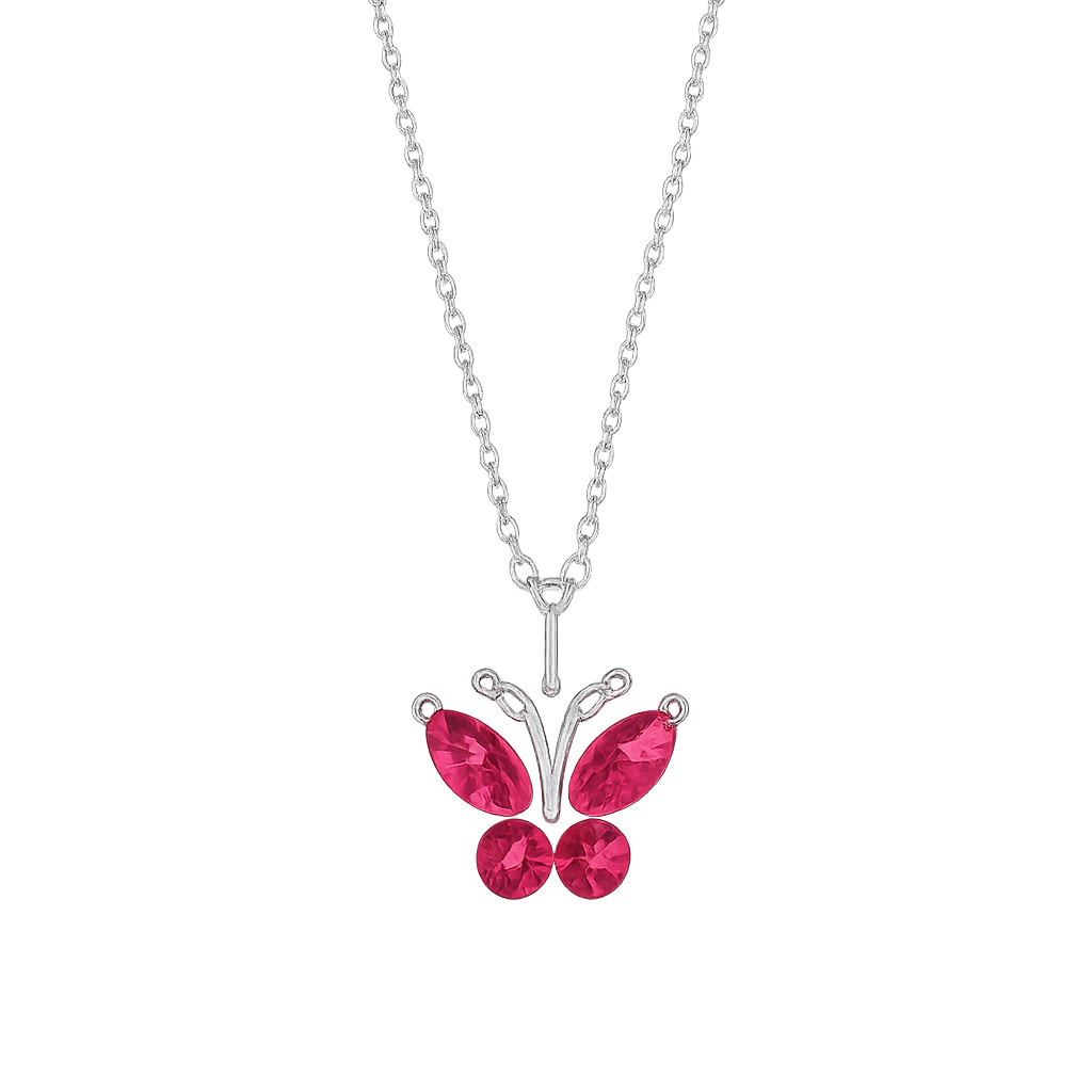 White Gold Eternal Necklace Ruby 10K — Miranda