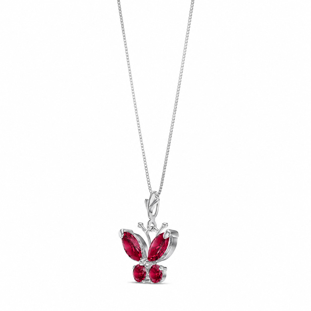 White Gold Eternal Necklace Ruby 10K — Miranda