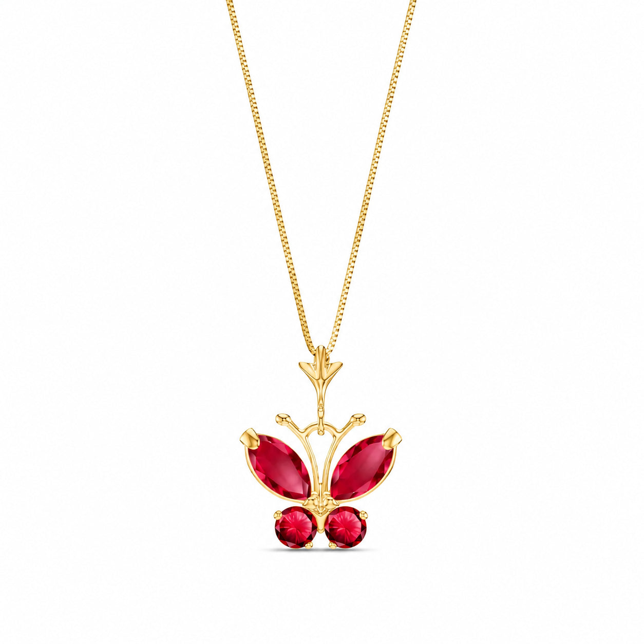 Yellow Gold Eternal Necklace Ruby 10K — Miranda