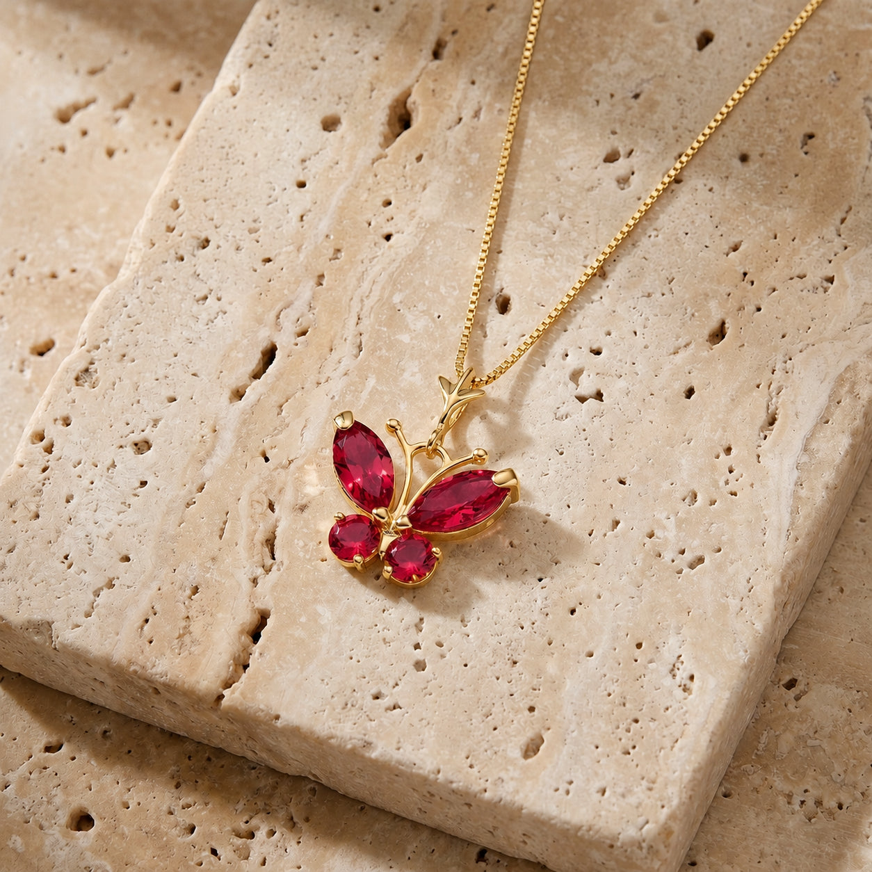 Yellow Gold Eternal Necklace Ruby 10K — Miranda