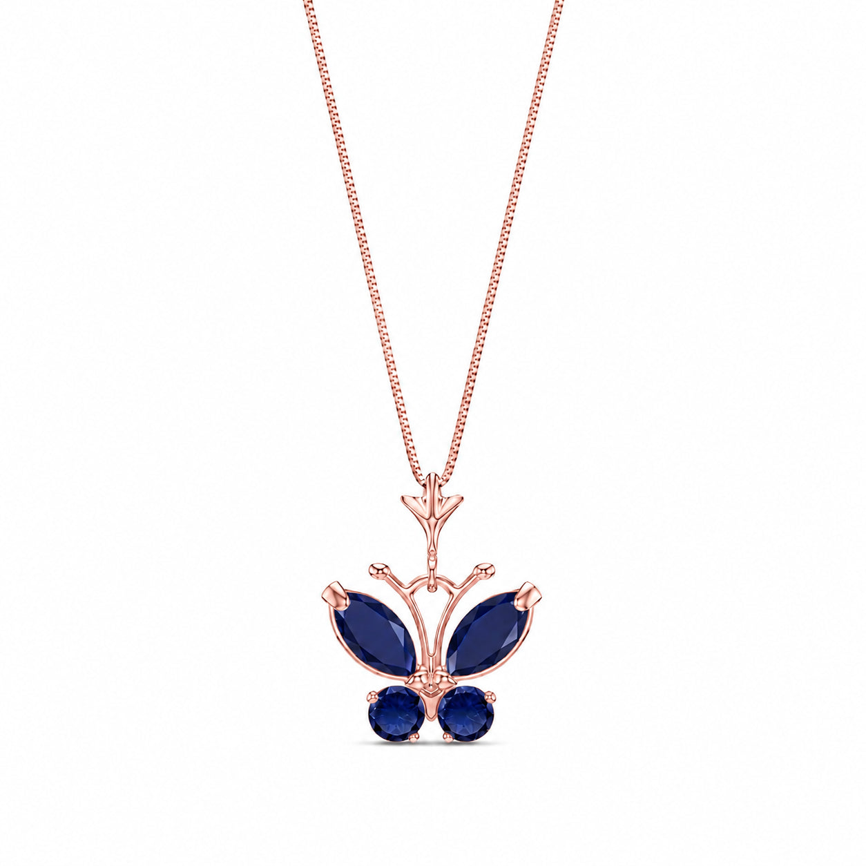 Rose Gold Eternal Necklace Sapphire 10K — Miranda