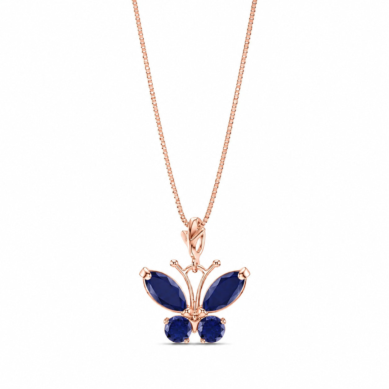 Rose Gold Eternal Necklace Sapphire 10K — Miranda