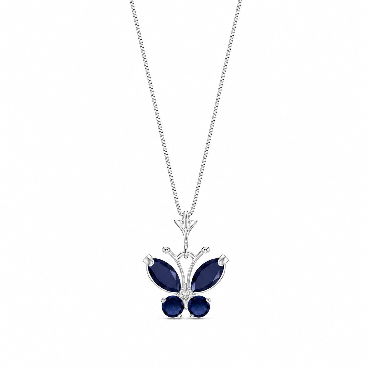 White Gold Eternal Necklace Sapphire 10K — Miranda