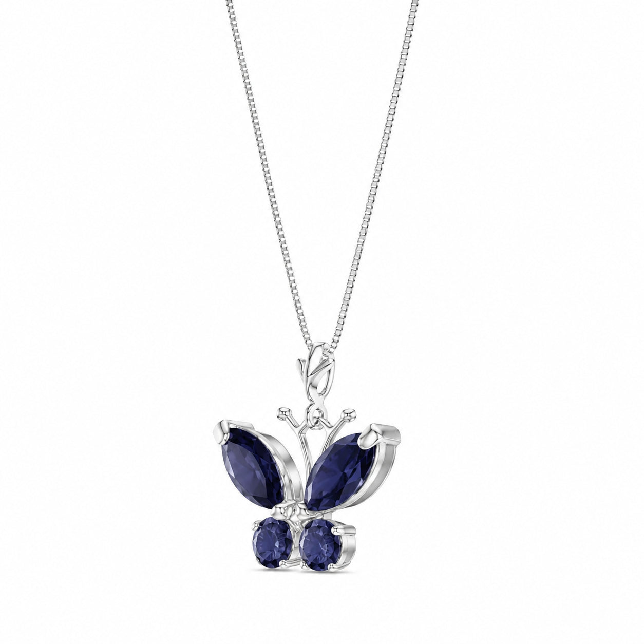 White Gold Eternal Necklace Sapphire 10K — Miranda