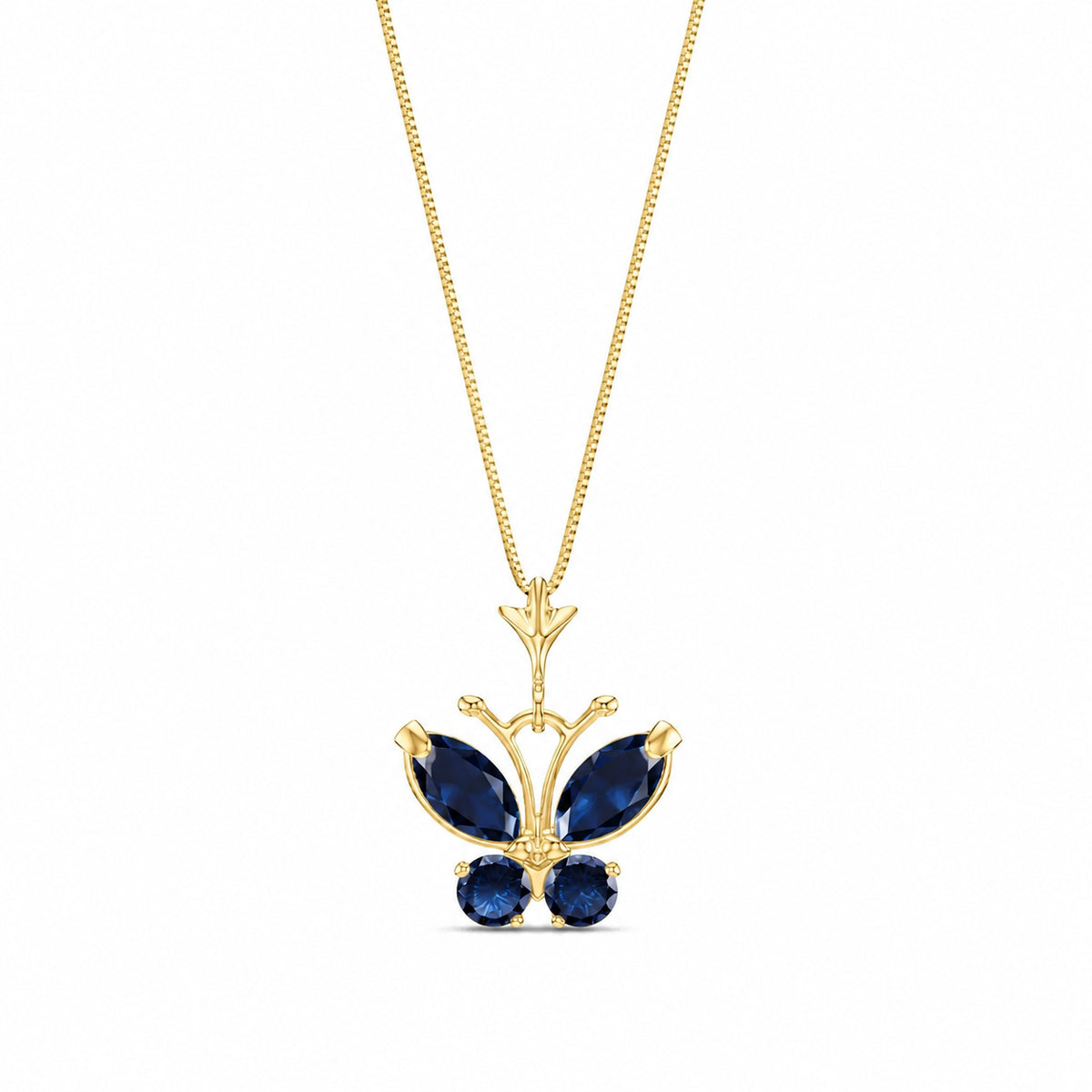 Yellow Gold Eternal Necklace Sapphire 10K — Miranda