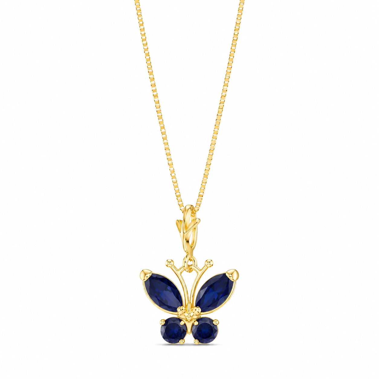Yellow Gold Eternal Necklace Sapphire 10K — Miranda