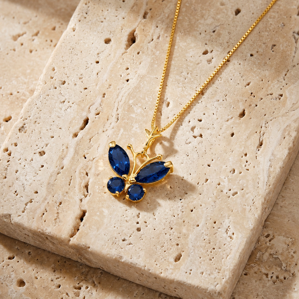 Yellow Gold Eternal Necklace Sapphire 10K — Miranda