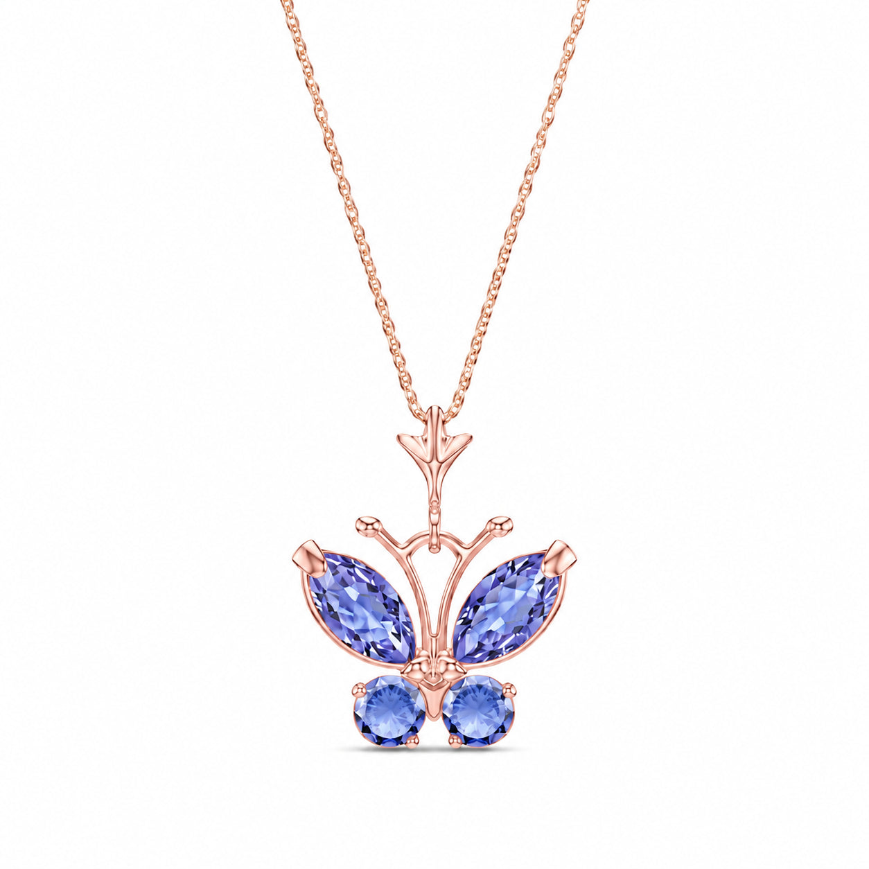 Rose Gold Eternal Necklace Tanzanite 10K — Miranda